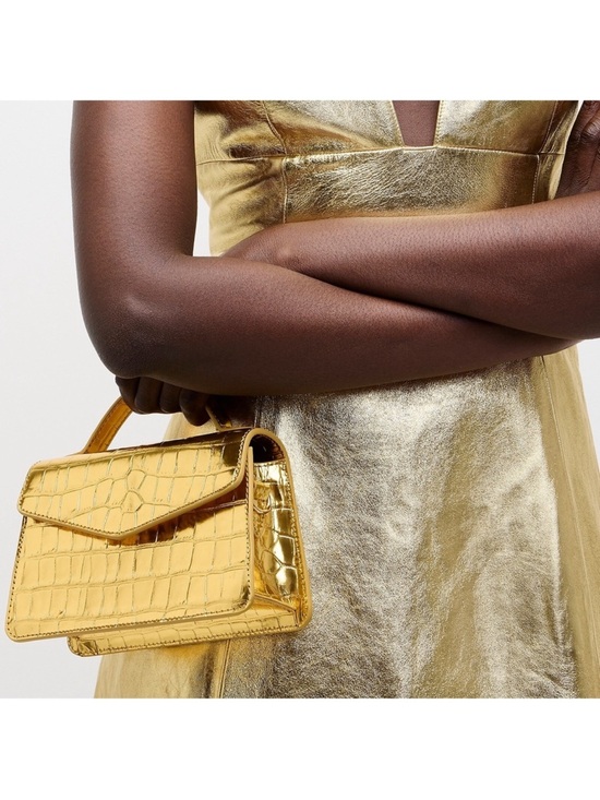 J. Crew Handbags - J.Crew Gracie top-handle bag in croc-embossed metallic leather NWT